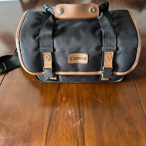 Canon Black and Tan Messenger Bag